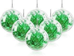 img 4 attached to 🎄 Set of 20 Clear Plastic Fillable Ornaments for Christmas Tree Decor, DIY Craft Balls for Christmas Eve, New Year, Wedding Party Home Decor, Bath Bomb (3.94"/100mm)