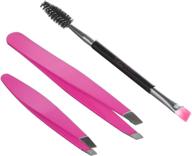 tweezergirl precision angled tip tweezers - pack of 2 - professional grade stainless steel tweezers for eyebrows - includes bonus spoolie and brush for expert eyebrow shaping logo