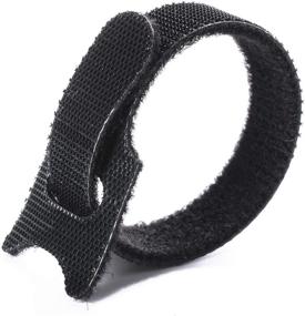 img 1 attached to 🔗 20 Piece, 6 Inch Reusable Cable Ties Management Straps - Strong & Microfiber Fastening Cloth, Adjustable Fastener Cord Ties with Hook and Loop, Black