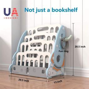 img 2 attached to 📚 SHEEPAM Kids Bookshelf – 4 Tier Small Bookcase for Children, Blue White – Perfect for Kids Room, School, Kindergarten, Toddler Room, and Nursery