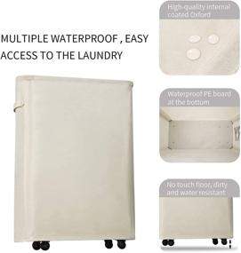 img 2 attached to Chrislley 45L Slim Rolling Laundry Hamper: Portable Thin Basket with Wheels for Convenient Laundry Storage and Organization in Small Spaces