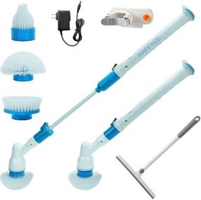 img 4 attached to 💧 Rechargeable Electric Spin Scrubber with Long Handle and Cordless Design - Ideal for Tile Floor, Bathtub, Bathroom, and Home Cleaning. Includes Shower Squeegee!