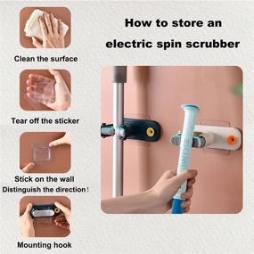 img 1 attached to 💧 Rechargeable Electric Spin Scrubber with Long Handle and Cordless Design - Ideal for Tile Floor, Bathtub, Bathroom, and Home Cleaning. Includes Shower Squeegee!