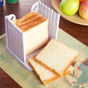 img 3 attached to 🍞 Adjustable Bread Slicer Guide for Homemade Bread, Plastic Toast Cutting Tool Loaf for Slice Bread, Foldable Kitchen Baking Accessories (White)