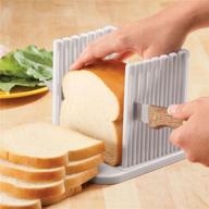 🍞 adjustable bread slicer guide for homemade bread, plastic toast cutting tool loaf for slice bread, foldable kitchen baking accessories (white) logo