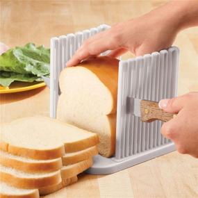img 4 attached to 🍞 Adjustable Bread Slicer Guide for Homemade Bread, Plastic Toast Cutting Tool Loaf for Slice Bread, Foldable Kitchen Baking Accessories (White)