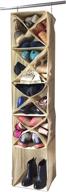 foldable beige shonpy home storage shoe hanging organizer for closet and household logo