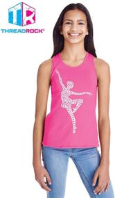 img 1 attached to Threadrock Girls Ballerina Typography Racerback