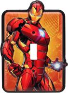 🦾 marvel iron man metal light switch plate by open road brands: bring the superhero power to your space! logo