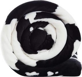 img 3 attached to 🐮 PEARDEN Cow Print Throw Blanket: Soft Fuzzy Flannel Blanket, Lightweight Black and White, Perfect for Baby and Kids - 50x40 inch