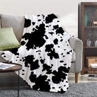 🐮 pearden cow print throw blanket: soft fuzzy flannel blanket, lightweight black and white, perfect for baby and kids - 50x40 inch logo