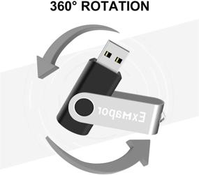 img 2 attached to 💽 10 пачек USB флеш-накопителей - Exmapor 2GB поворотный металлический USB-накопитель с индикатором LED и шнурками - разноцветный