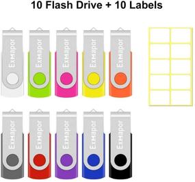 img 3 attached to 💽 10 пачек USB флеш-накопителей - Exmapor 2GB поворотный металлический USB-накопитель с индикатором LED и шнурками - разноцветный