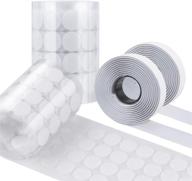 ⭕️ lubansir self adhesive dots - 600pcs (300 pairs), 0.78 inch / 20mm diameter sticky back coin dots with 2 roll 1&#34; width hook and loop adhesive tapes - total 6.55 feet length, white logo