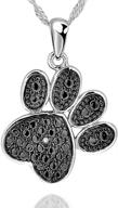 🐬 gemschest 925 sterling silver animal paw print dolphin necklace with cubic zirconia: 17" / 18" chain logo