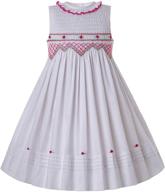 👗 pettigirl sleeveless ruffle dress: girls sundress featuring hand smocked design and embroidered hem logo