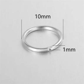 img 3 attached to 💍 VALYRIA 500pcs Silver Tone Stainless Steel Open Jump Rings: Ideal for Jewelry Making, 10mmx1mm Size