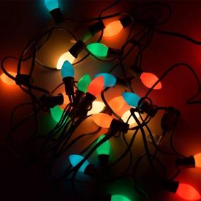 img 2 attached to 🎄 Goothy 25 Pack C7 Multicolor Christmas Replacement Bulbs for Outdoor Patio Indoor String Lights, C7/E12 Candelabra Base, 5 Watt- Multicolor Ceramic Light Bulbs
