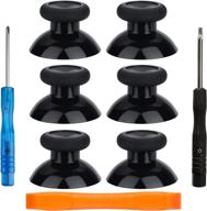 🎮 tomsin black rubberized replacement joysticks for xbox one/ ps4 controllers - original thumbsticks repair kit for xbox one s (6 pcs) logo