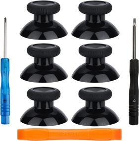 img 4 attached to 🎮 TOMSIN Black Rubberized Replacement Joysticks for Xbox One/ PS4 Controllers - Original Thumbsticks Repair Kit for Xbox One S (6 Pcs)