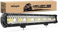 high-performance nilight 18024c-a 420w 20inch triple row led off road lights – ideal for trucks, boats, and off-roading! 2 years warranty included, white logo