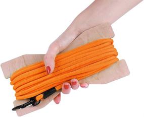 img 1 attached to BRONZEDOG Check Cord 30ft: Heavy Duty Dog Training Leash for Tracking & Control (Orange)