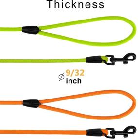 img 2 attached to BRONZEDOG Check Cord 30ft: Heavy Duty Dog Training Leash for Tracking & Control (Orange)