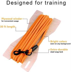 img 3 attached to BRONZEDOG Check Cord 30ft: Heavy Duty Dog Training Leash for Tracking & Control (Orange)