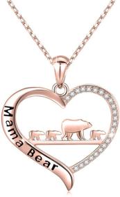 img 4 attached to 🐻 ENSIANTH Mama Bear Heart Pendant Necklace - Perfect Gift for Mother's Day