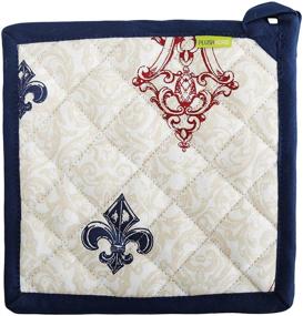 img 1 attached to 🔥 Plush Home Eco-Friendly Cotton Vintage Printed Kitchen Pot Holders - High Heat Resistant, Set of 3, Machine Washable - Ideal for Thanksgiving, Kitchen, Cooking & Baking (8"x8")