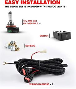img 1 attached to Torchbeam Fog Lights | Fits 2004-2015 Sentra, 2008-2010 M35/M45, 07-up Altima Sedan | Replacement Driving Fog Lamp Assembly | H11 12V 55W Halogen Bulbs | Clear Lens | Complete with Wiring Kit