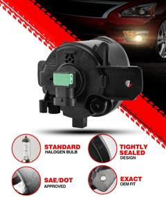 img 2 attached to Torchbeam Fog Lights | Fits 2004-2015 Sentra, 2008-2010 M35/M45, 07-up Altima Sedan | Replacement Driving Fog Lamp Assembly | H11 12V 55W Halogen Bulbs | Clear Lens | Complete with Wiring Kit