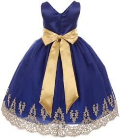 img 1 attached to 🌸 Elegant Sleeveless Lace Embroidered Party Dress for Little Girls: Perfect Flower Girl Dress for Special Occasions