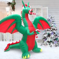 large outdoor yard inflatables for christmas decorations - blow up xmas holiday lawn decor featuring a jolly dragon by happythings! logo