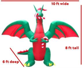 img 2 attached to Large Outdoor Yard Inflatables for Christmas Decorations - Blow Up Xmas Holiday Lawn Decor featuring a Jolly Dragon by HappyThings!