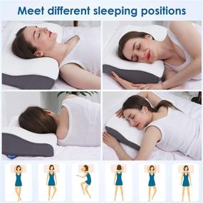 img 1 attached to Ultimate Comfort Cervical Pillow: Memory Foam Neck Shoulder Pain Relief, Orthopedic Contour for Side, Back, Stomach Sleepers – Includes Washable Pillowcase