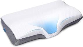 img 4 attached to Ultimate Comfort Cervical Pillow: Memory Foam Neck Shoulder Pain Relief, Orthopedic Contour for Side, Back, Stomach Sleepers – Includes Washable Pillowcase
