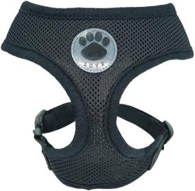 img 4 attached to 🐾 WONDERPUP Soft Mesh Dog Harness - Comfortable Padded Vest, No Pull Walking - Adjustable Black S Size