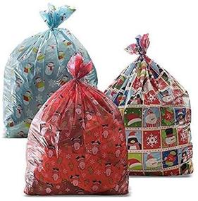 img 1 attached to 🎁 Premium Giant Christmas Gift Bag Set with Gift Tag! Durable and Festive - 36"x 44" Size