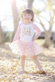 img 3 attached to Girls' Young Wild & Three Third Birthday Shirt - Pink Raglan 3/4 Sleeve or Short Sleeve