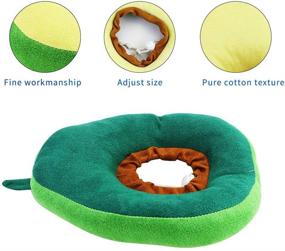 img 2 attached to 🥑 Amersumer 2 Soft Cute Cat Cotton Cones for Post-Surgery Recovery, Adjustable Avocado Neck Cone and Toast Bread Cat Collar, Protective Elizabethan Collar for Cats, Kittens, and Small Dogs