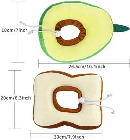 img 3 attached to 🥑 Amersumer 2 Soft Cute Cat Cotton Cones for Post-Surgery Recovery, Adjustable Avocado Neck Cone and Toast Bread Cat Collar, Protective Elizabethan Collar for Cats, Kittens, and Small Dogs