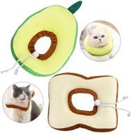 🥑 amersumer 2 soft cute cat cotton cones for post-surgery recovery, adjustable avocado neck cone and toast bread cat collar, protective elizabethan collar for cats, kittens, and small dogs logo