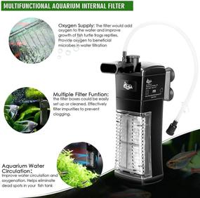 img 1 attached to 🐠 AQQA Submersible Power Filter: Adjustable Water Flow, Ultra Silent Biochemical Sponge Filtration for Fish Tank Water Clean - Internal Filter