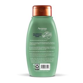 img 3 attached to Aveeno Fresh Greens Blend Шампунь без сульфатов для тонких или слабых волос - утолщает, питает и очищает с помощью розмарина, мяты и огурца - без парабенов, 12 унций