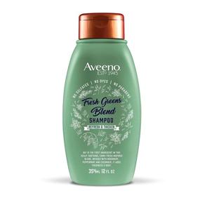 img 4 attached to Aveeno Fresh Greens Blend Шампунь без сульфатов для тонких или слабых волос - утолщает, питает и очищает с помощью розмарина, мяты и огурца - без парабенов, 12 унций