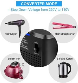 img 3 attached to Black Power Converter Adapter Combo: 2000w, 220v to 🔌 110v for Over 200 Countries - UK, EU, AU, US Compatible