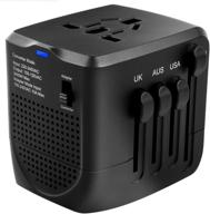 black power converter adapter combo: 2000w, 220v to 🔌 110v for over 200 countries - uk, eu, au, us compatible logo