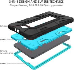 img 2 attached to 📱 Galaxy Tab A 10.1 2016 Case: Rugged Shockproof Tablet Protection – Blue/Black