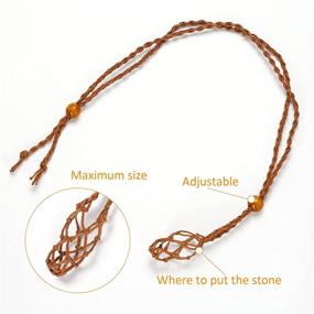 img 1 attached to 📿 2 Pieces Necklace Cord Empty Stone Holder, Crystal Necklace Holder for Quartz Crystal Raw Stone Jewelry Making, Leather Necklace Cord (Black/Brown, 25-30mm)